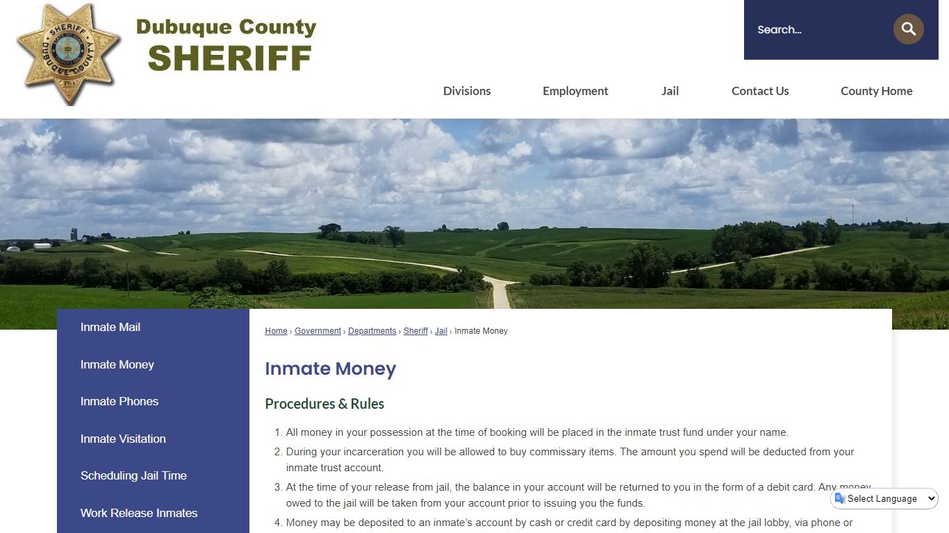 Inmate Money | Dubuque County, IA