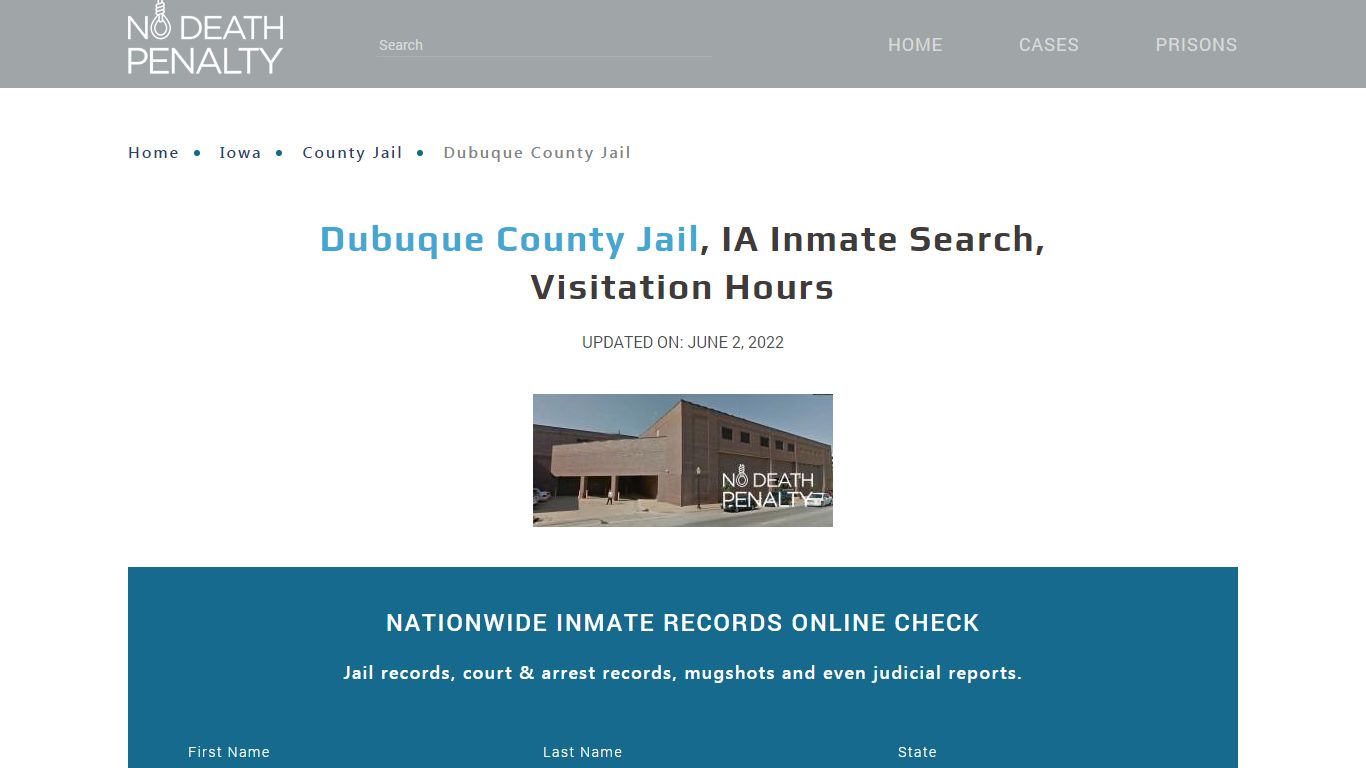 Dubuque County Jail, IA Inmate Search, Visitation Hours